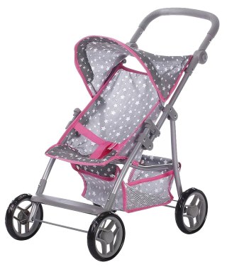 Szary wózek spacerówka dla lalek do 46cm Liba KnorrToys 16809