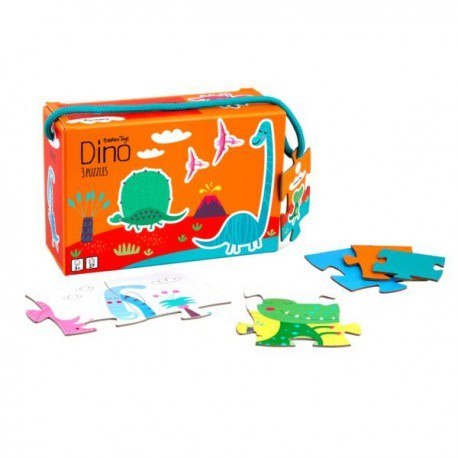 Moje pierwsze puzzle, 3 układanki, 6, 9, 12 el., dinozaur