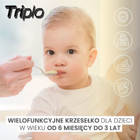 KRZESEŁKO DO KARMIENIA 3W1 TRIPLO GREY KRZESEŁKO DO KARMIENIA 3W1 TRIPLO GREY