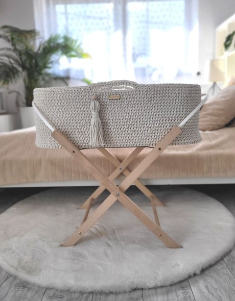 Kosz Mojżesza BOHO bawełniany Handmade z materacykiem - śmietanka Kosz Mojżesza BOHO bawełniany Handmade z materacykiem - śmietanka