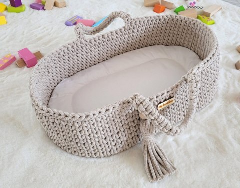 Kosz Mojżesza BOHO bawełniany- nosidełko dla lalek - jasny beż Kosz Mojżesza BOHO bawełniany- nosidełko dla lalek - jasny beż