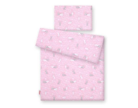 Pościel dla dzieci 2-częściowa bawełniana 135x100 cm - króliczki różowe Pościel dla dzieci 2-częściowa bawełniana 135x100 cm - króliczki różowe