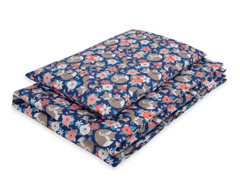 Pościel dla dzieci 2-częściowa bawełniana 135x100 cm - lisia rodzinka na niebieskim Pościel dla dzieci 2-częściowa bawełniana 135x100 cm - lisia rodzinka na niebieskim