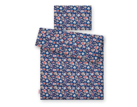 Pościel dla dzieci 2-częściowa bawełniana 135x100 cm - lisia rodzinka na niebieskim Pościel dla dzieci 2-częściowa bawełniana 135x100 cm - lisia rodzinka na niebieskim