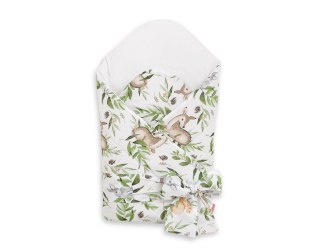 Rożek dla niemowląt z wiązaniem 2w1 usztywniany i miękki - woodland green