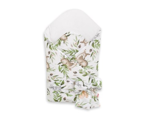 Rożek dla niemowląt z wiązaniem 2w1 usztywniany i miękki - woodland green