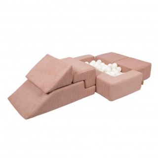 Aesthetic sofa bricks pudrowy róż
