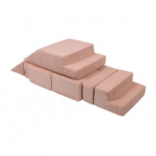 Aesthetic sofa bricks pudrowy róż