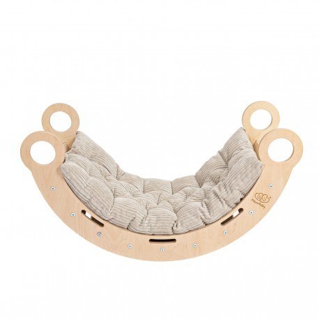 Large dream rocker naturalne drewno z beżową podus