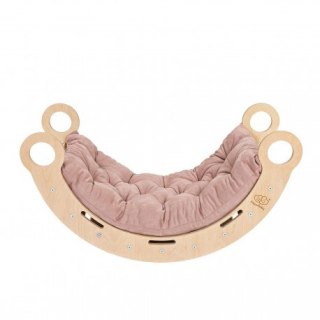 Large dream rocker naturalne drewno z różową podus