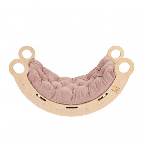 Large dream rocker naturalne drewno z różową podus
