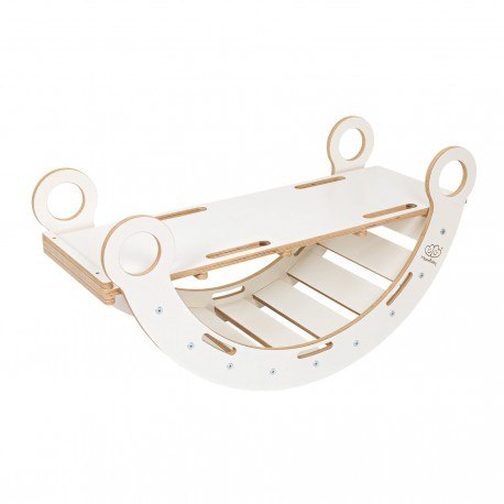 Medium dream rocker białe drewno & zjeżdżalnia z s