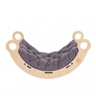 Medium dream rocker naturalne drewno z szarą podus
