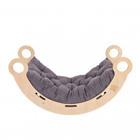 Medium dream rocker naturalne drewno z szarą podus