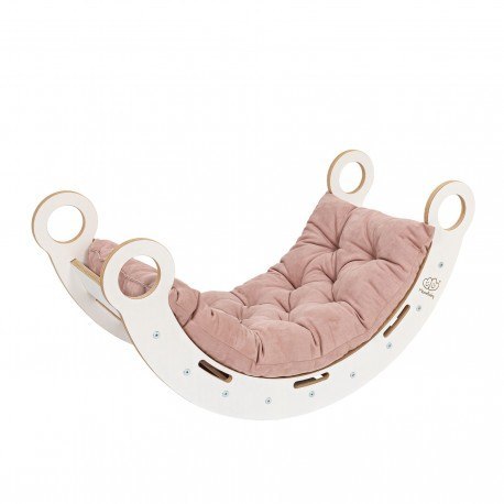 Small dream rocker białe drewno & drabinka z różow