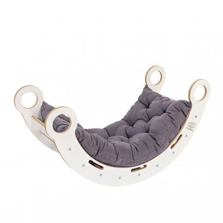 Small dream rocker białe drewno & drabinka z szarą Small dream rocker białe drewno & drabinka z szarą
