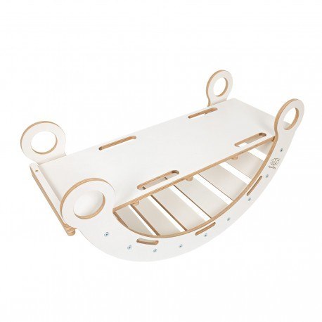 Small dream rocker białe drewno & zjeżdżalnia z ró Small dream rocker białe drewno & zjeżdżalnia z ró