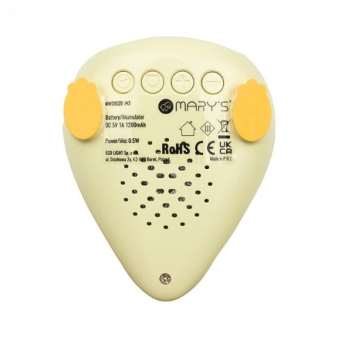 MARY'S MW20529 Budzik mały Dino żółty