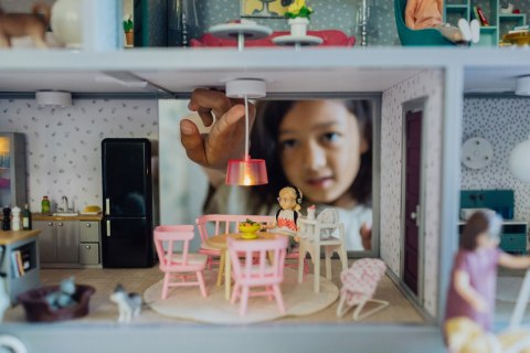 Oświetlenie domku dla lalek zestaw, wyposażenie, lampy zabawka domki Lundby