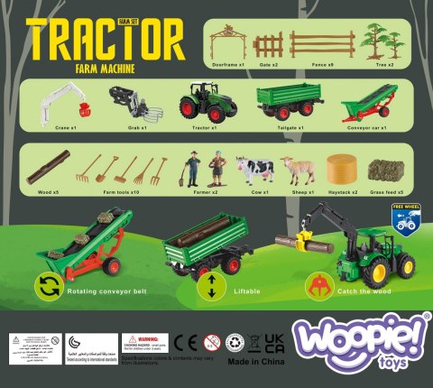 WOOPIE Zestaw Maszyn Rolniczych Traktor Ciągnik Zagroda Mini Farma Osada Rolnicy WOOPIE Zestaw Maszyn Rolniczych Traktor Ciągnik Zagroda Mini Farma Osada Rolnicy