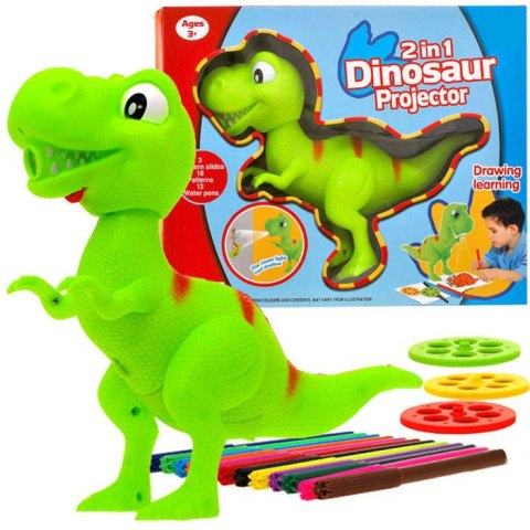 Dinozaur T-rex Rzutnik projektor + pisaki TA0048 Dinozaur T-rex Rzutnik projektor + pisaki TA0048