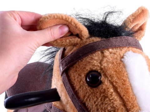 Duży konik Beżowy Koń na biegunach rży + ruchomy ogon i pysk ZA0052 Duży konik Beżowy Koń na biegunach rży + ruchomy ogon i pysk ZA0052