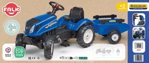 FALK Traktor na Pedały New Holland Duży z Przyczepką + Otwierana Maska od 2 lat FALK Traktor na Pedały New Holland Duży z Przyczepką + Otwierana Maska od 2 lat