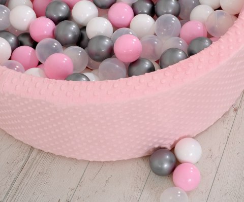 Suchy basen minky H-30 cm z piłkami 300szt. - różowy Suchy basen minky H-30 cm z piłkami 300szt. - różowy