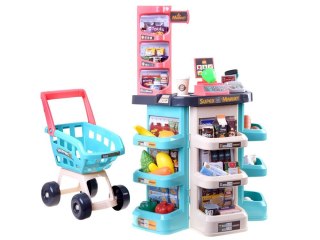 Sklep Supermarket + wózek na zakupy duży zestaw KASA ZA3174