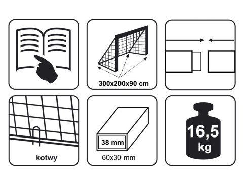 Bramka Piłkarska 300 x 200 x 90 cm stadion SP0661 Bramka Piłkarska 300 x 200 x 90 cm stadion SP0661