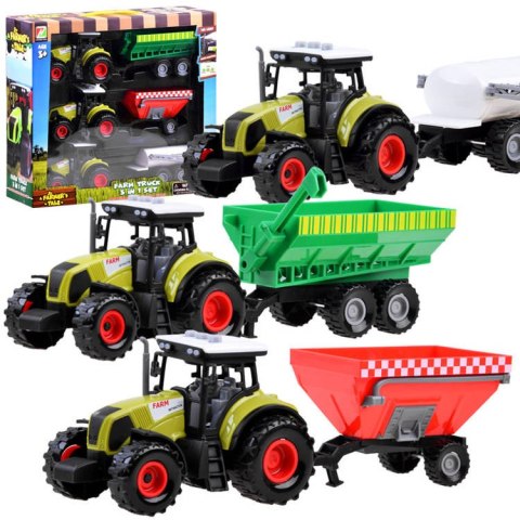 Zestaw 3 x Traktor + przyczepa dla farmera ZA3908 Zestaw 3 x Traktor + przyczepa dla farmera ZA3908