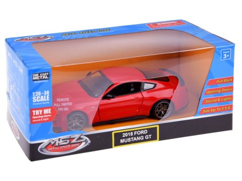 Auto metalowe model 2018 Ford Mustang GT skala 1:34 światło dźwięk ZA4616 Auto metalowe model 2018 Ford Mustang GT skala 1:34 światło dźwięk ZA4616