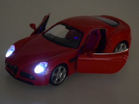 Auto metalowe model Alfa Romeo 8C Competizione skala 1:32 światła ZA4607 Auto metalowe model Alfa Romeo 8C Competizione skala 1:32 światła ZA4607