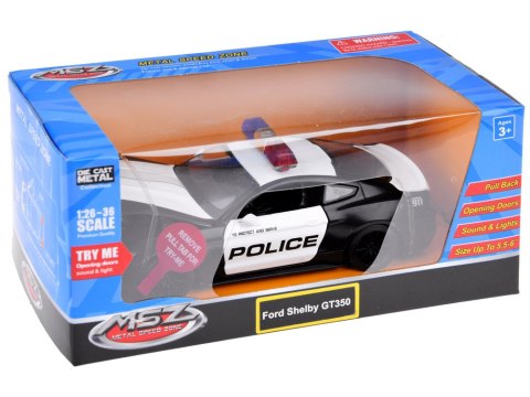 Auto metalowe policja Ford Shelby GT350 skala 1:32 światła koguty ZA4610 Auto metalowe policja Ford Shelby GT350 skala 1:32 światła koguty ZA4610