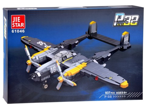 Klocki techniczne samolot bojowy myśliwiec P-38 937 ele ZA4623 Klocki techniczne samolot bojowy myśliwiec P-38 937 ele ZA4623
