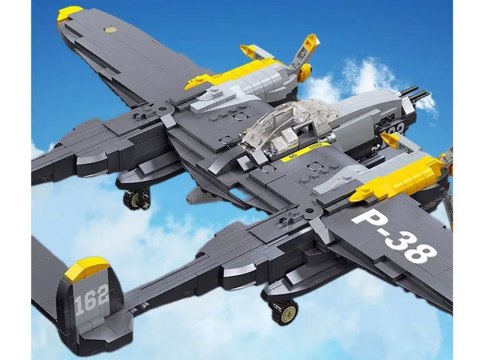 Klocki techniczne samolot bojowy myśliwiec P-38 937 ele ZA4623 Klocki techniczne samolot bojowy myśliwiec P-38 937 ele ZA4623