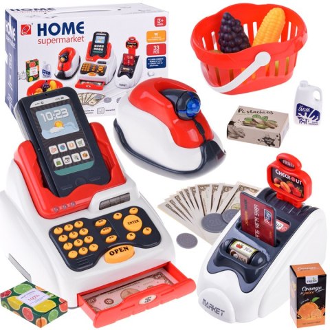 Zestaw Mini Market Kasa Skaner Czytnik kart zestaw do sklepu ZA4636 Zestaw Mini Market Kasa Skaner Czytnik kart zestaw do sklepu ZA4636