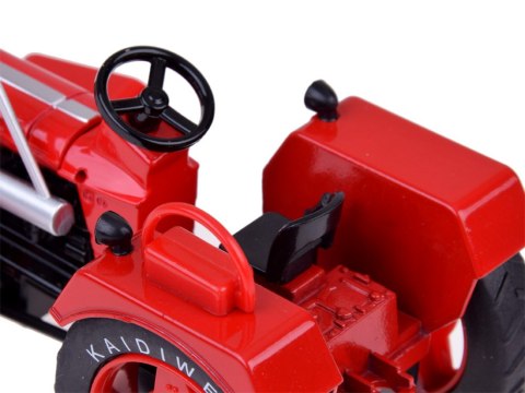 Czerwony Metalowy Traktor z przyczepką Skrętne Gumowe koła 1:18 ZA5202 Czerwony Metalowy Traktor z przyczepką Skrętne Gumowe koła 1:18 ZA5202