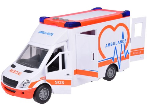 Karetka Pogotowie ratunkowe Otwierany Ambulans Dźwięk + światło ZA5217 Karetka Pogotowie ratunkowe Otwierany Ambulans Dźwięk + światło ZA5217