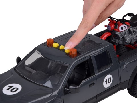 Zestaw Auto Pickup i motocykl Dźwięk Światło + otwierane drzwi ZA5233 Zestaw Auto Pickup i motocykl Dźwięk Światło + otwierane drzwi ZA5233