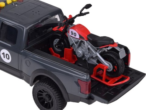 Zestaw Auto Pickup i motocykl Dźwięk Światło + otwierane drzwi ZA5233 Zestaw Auto Pickup i motocykl Dźwięk Światło + otwierane drzwi ZA5233