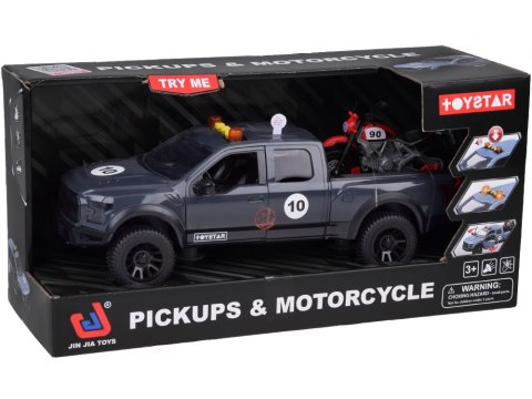 Zestaw Auto Pickup i motocykl Dźwięk Światło + otwierane drzwi ZA5233 Zestaw Auto Pickup i motocykl Dźwięk Światło + otwierane drzwi ZA5233