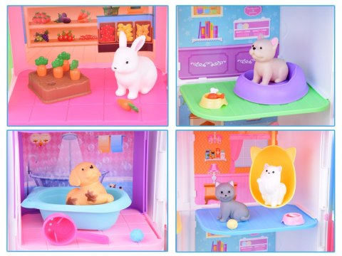 Domek rozkładany dla zwierząt Pet house zestaw z figurkami akces ZA5420 Domek rozkładany dla zwierząt Pet house zestaw z figurkami akces ZA5420