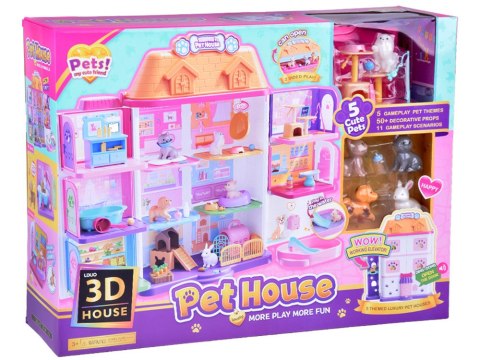 Domek rozkładany dla zwierząt Pet house zestaw z figurkami akces ZA5420 Domek rozkładany dla zwierząt Pet house zestaw z figurkami akces ZA5420