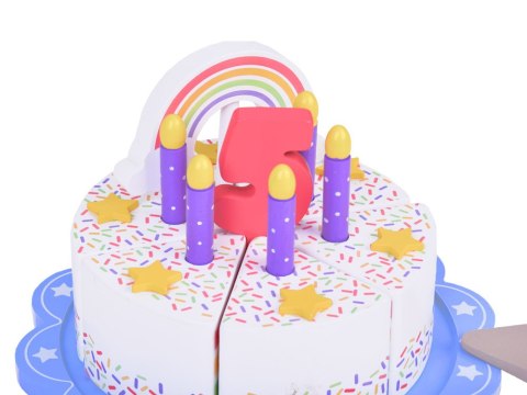 Drewniany Kolorowy Tort urodzinowy do krojenia Zabawa w Urodziny ZA5386 Drewniany Kolorowy Tort urodzinowy do krojenia Zabawa w Urodziny ZA5386