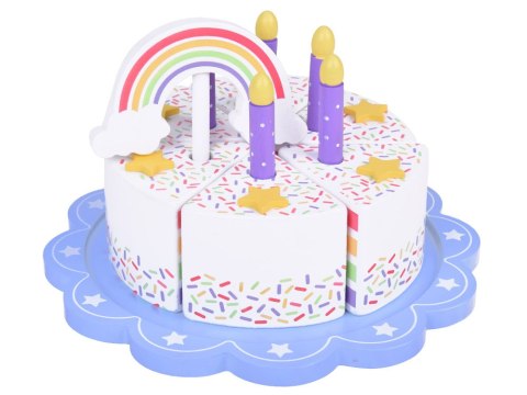 Drewniany Kolorowy Tort urodzinowy do krojenia Zabawa w Urodziny ZA5386 Drewniany Kolorowy Tort urodzinowy do krojenia Zabawa w Urodziny ZA5386