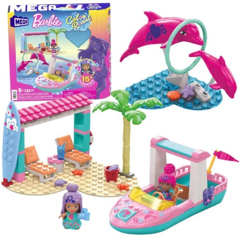 Klocki 121-elementów MEGA Barbie Color Reveal Przygoda z delfinami za5425 Klocki 121-elementów MEGA Barbie Color Reveal Przygoda z delfinami za5425