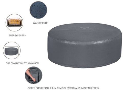 Bestway ENEGYSENSE Pokrywa termiczna pokrowiec do Lay-Z-Spa 180x66cm 60317 Bestway ENEGYSENSE Pokrywa termiczna pokrowiec do Lay-Z-Spa 180x66cm 60317