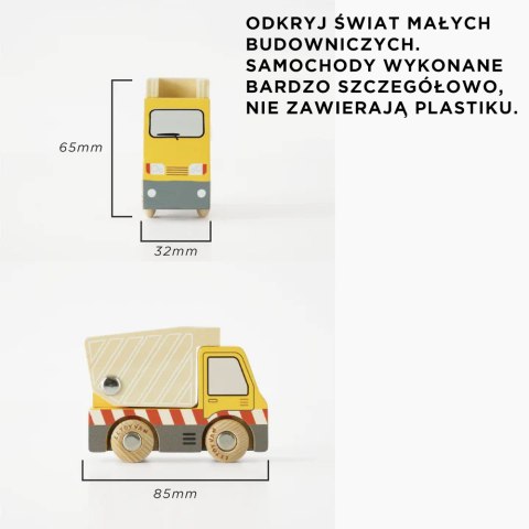 Drewniane pojazdy budowlane zestaw, zabawka samochody dla dzieci Le Toy Van