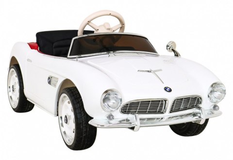 Autko BMW 507 Retro elektryczne dla dzieci Biały roadster